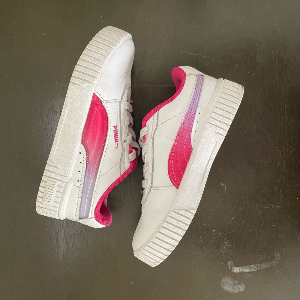 Puma White and Pink Sneakers with Chunky Platform Sole